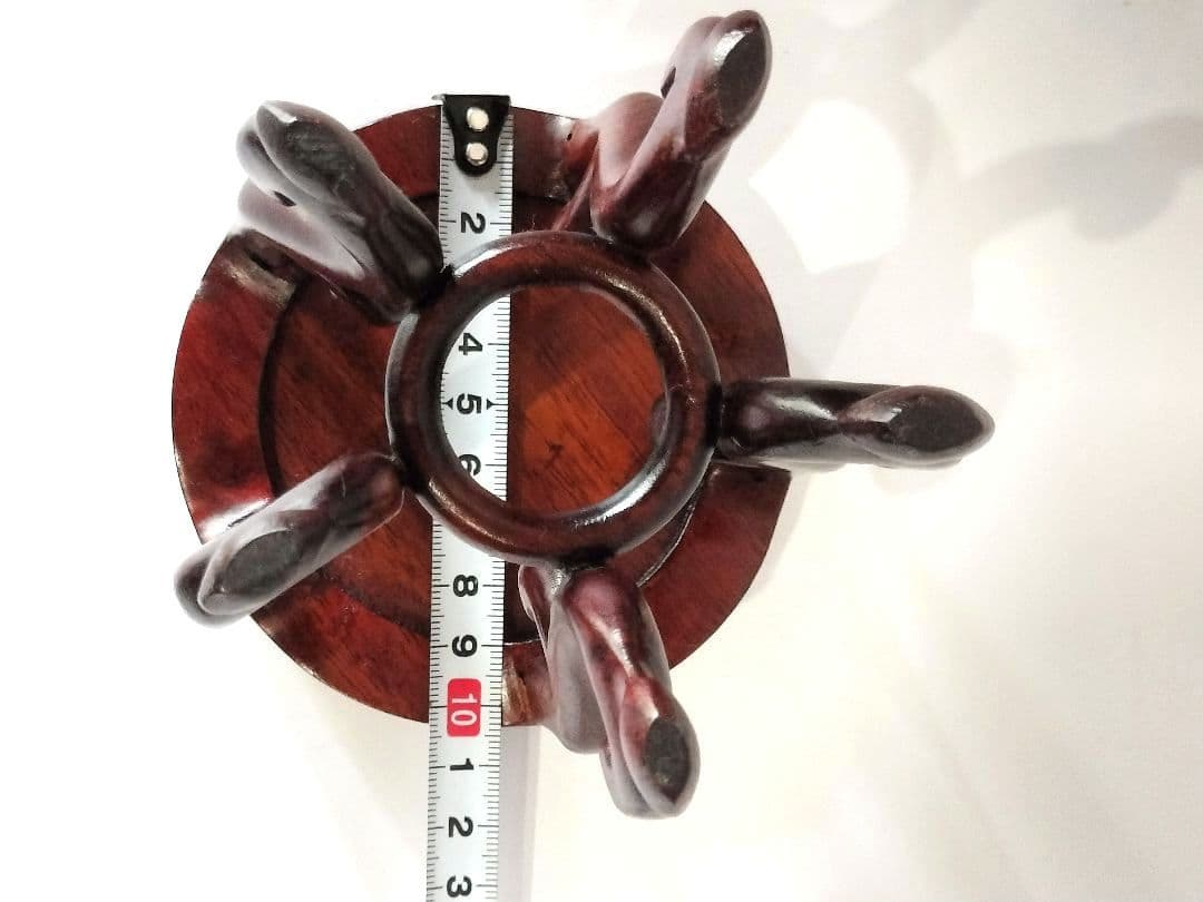 ❤【新品・未使用品含】盆栽卓　3個セット唐木 天然木 円式五足 花台 盆栽台