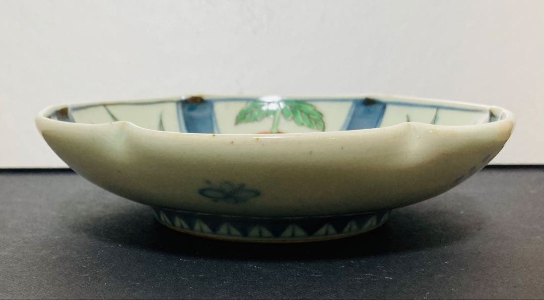 佐藤走波（六代）五寸皿　菊絵あやめ文　輪花　5枚