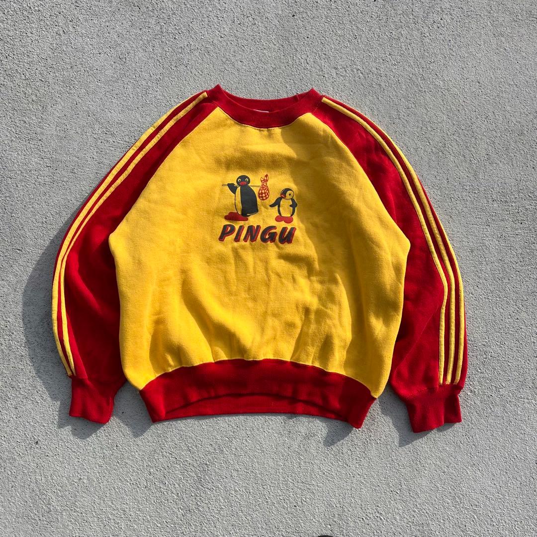 90’s PINGU ピングー パーカー スウェット 古着　トラック　赤　黄色