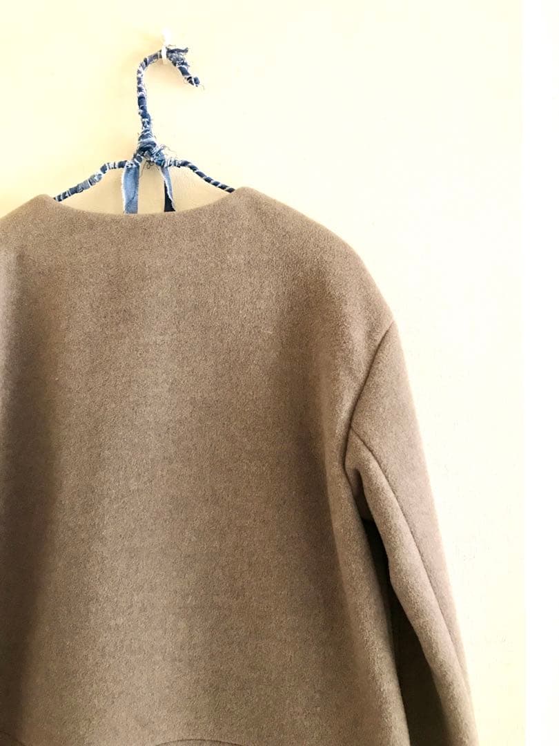 ★美品★ Noble ノーブル W/Ny ZIP ノーカラーコート