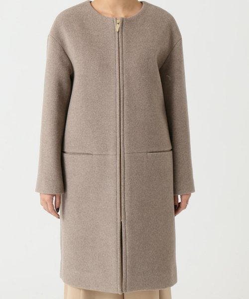 ★美品★ Noble ノーブル W/Ny ZIP ノーカラーコート
