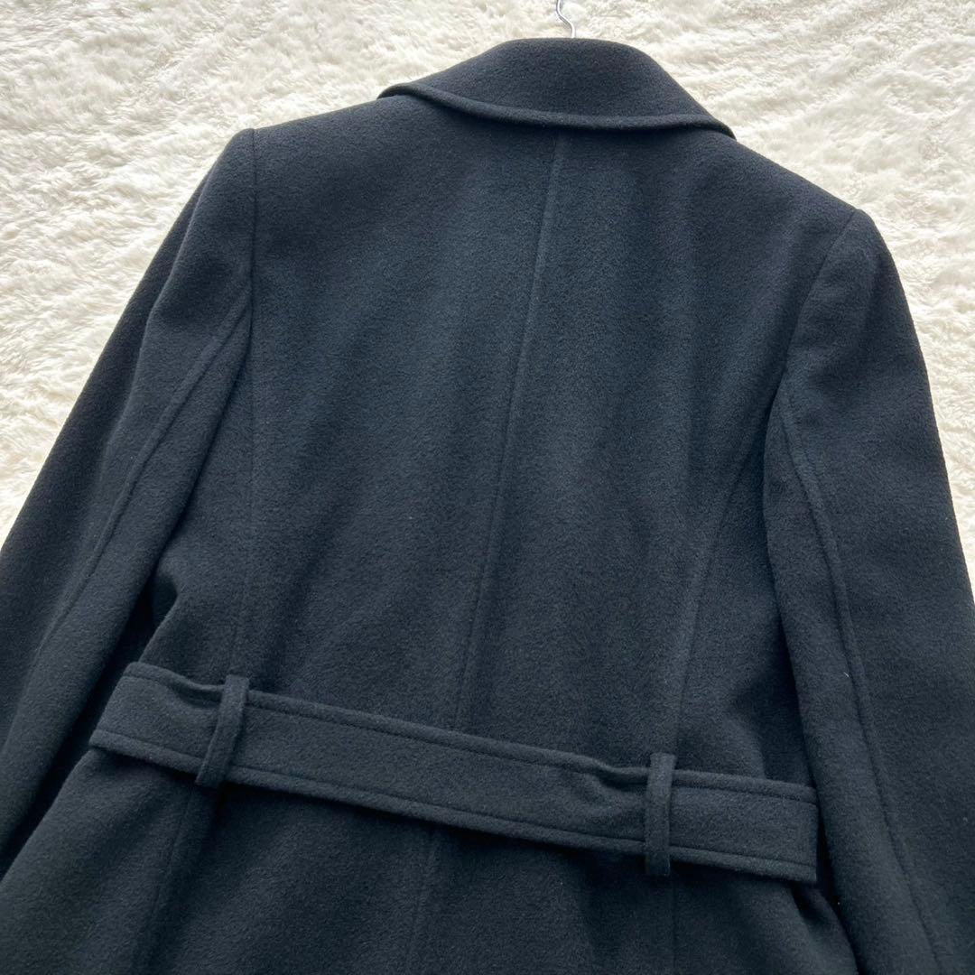 【極美品】BURBERRYLONDON Pコート　アンゴラ ノバチェック 黒38