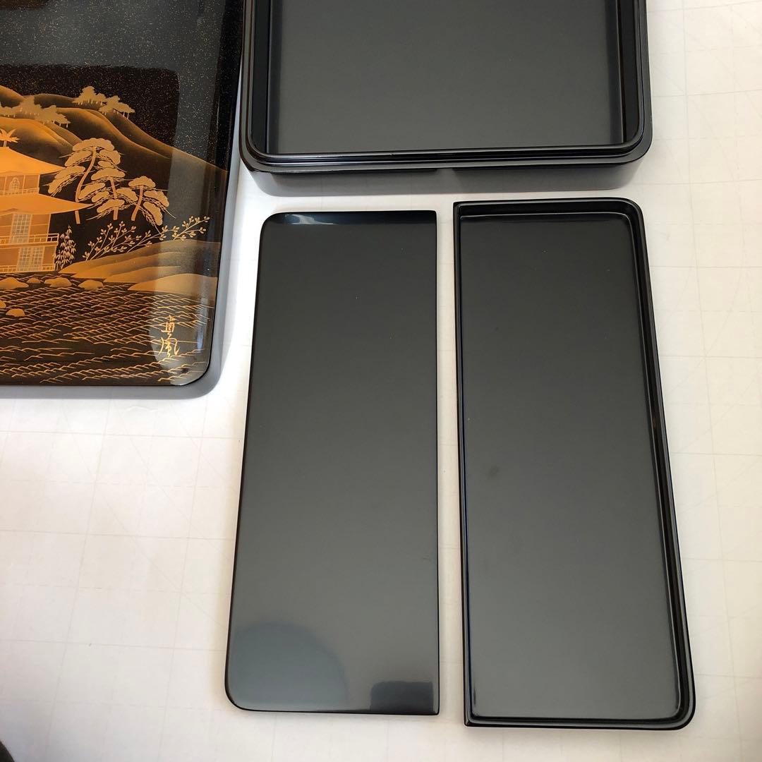 輪島塗り　金閣寺　貞風　硯箱