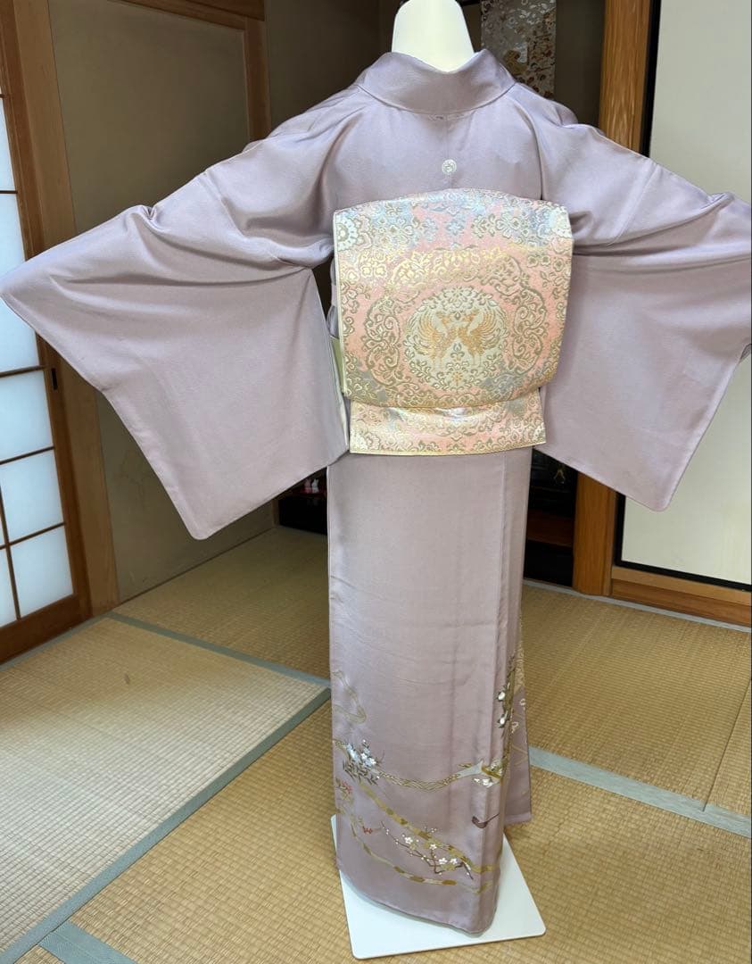 正絹豪華色留袖4点フルセット 色留袖　袋帯　帯締め帯揚げ