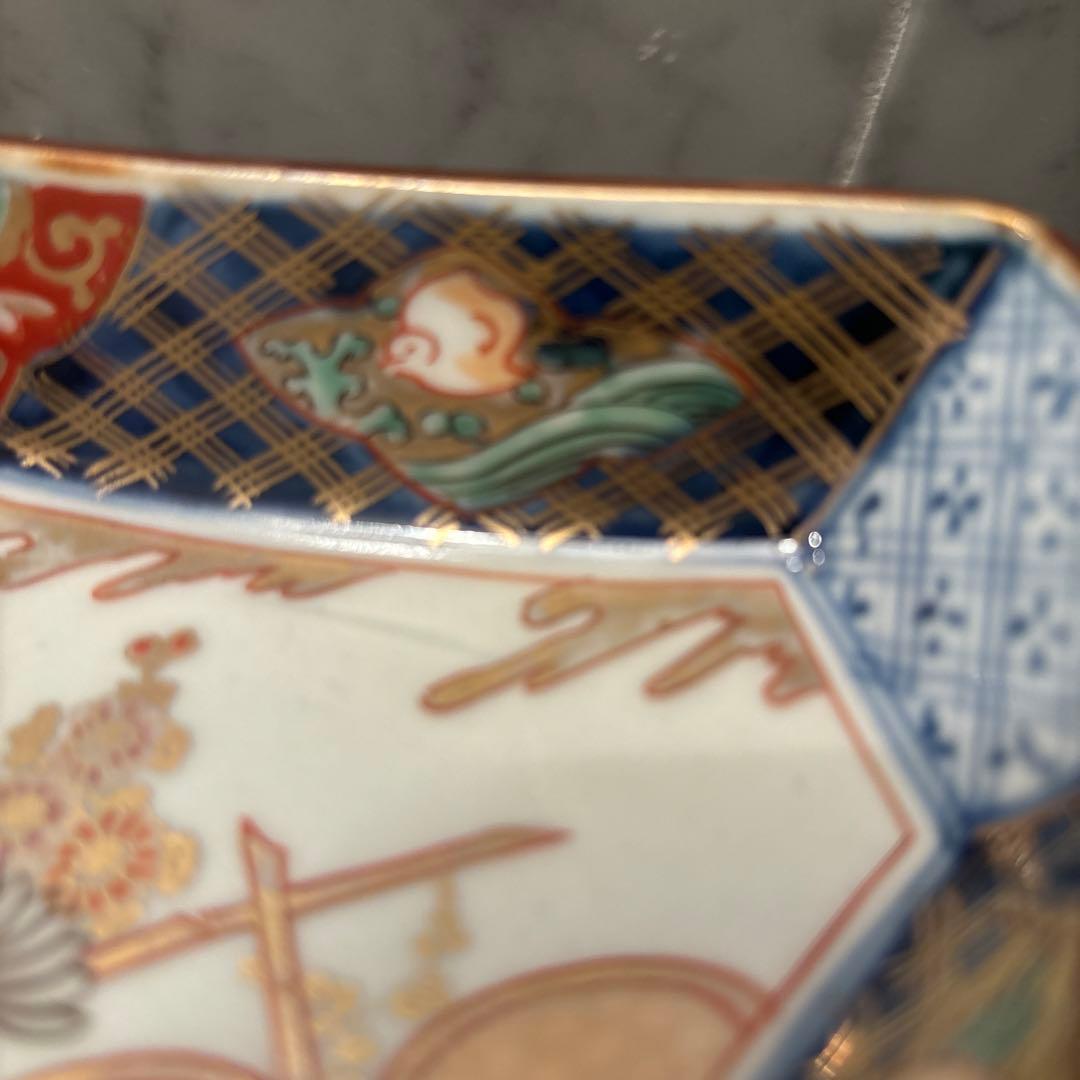 アンティーク江戸後期お花や鳥、ふんだん に使われた金彩が芸術的な豪華絢爛な刺身皿