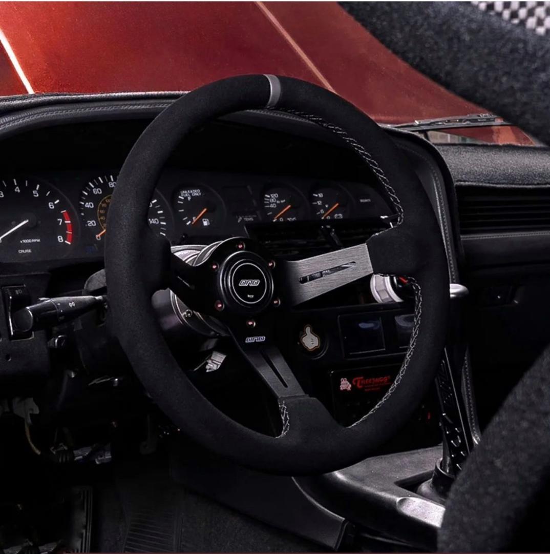 DND　レース　アルカンターラ　パープルステッチ　ステアリング　ハンドル　US