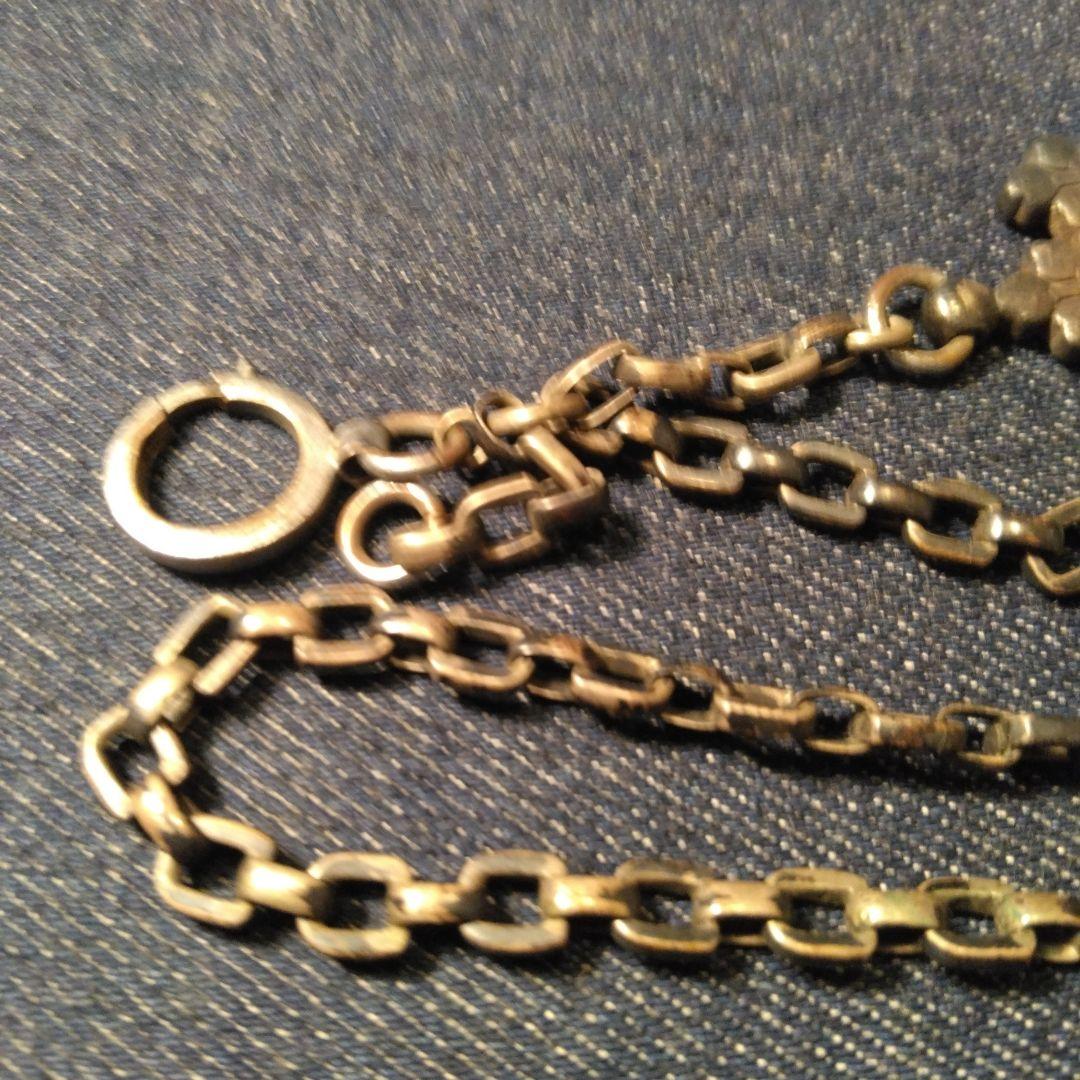 古い懐中時計のチェーン　ビンテージ　カバーオール　K
