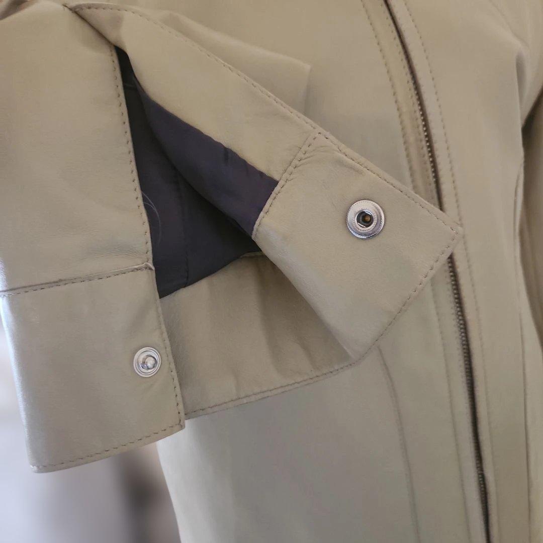 ☆彡コスチュームナショナルの柔らかいレザージャケット/ベージュ38/S〜M相当