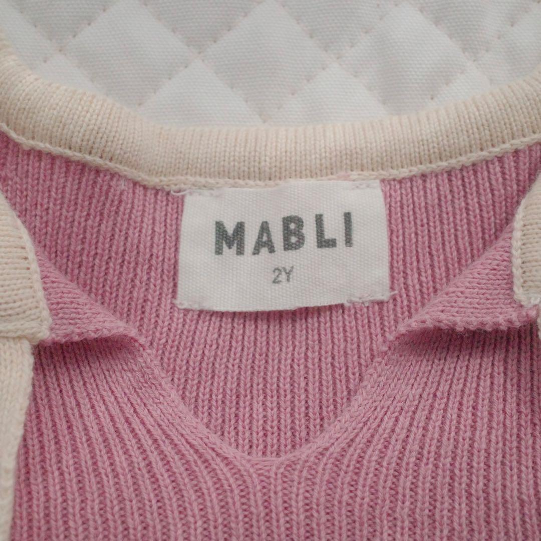 MABLI フリル袖 ピンクロンパース 2Y