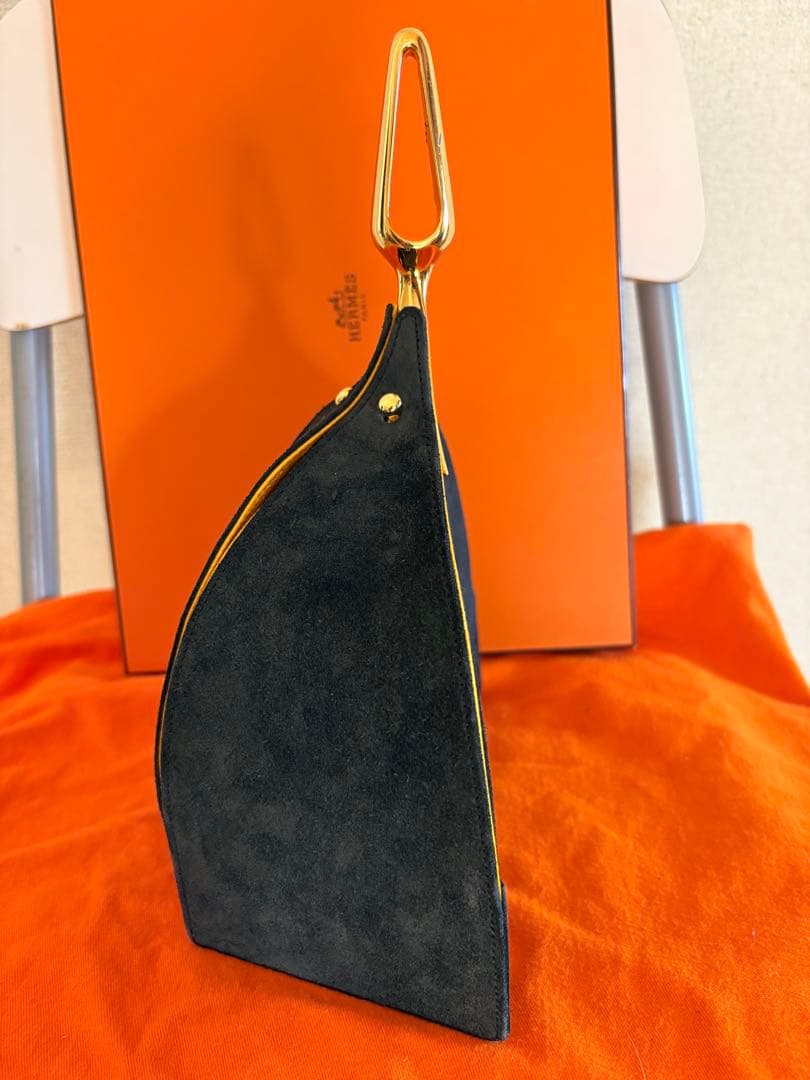 超貴重　HERMES ブラックスエード ドブリスショルダーバッグ