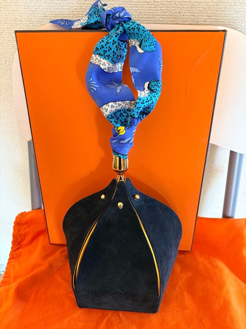 超貴重　HERMES ブラックスエード ドブリスショルダーバッグ