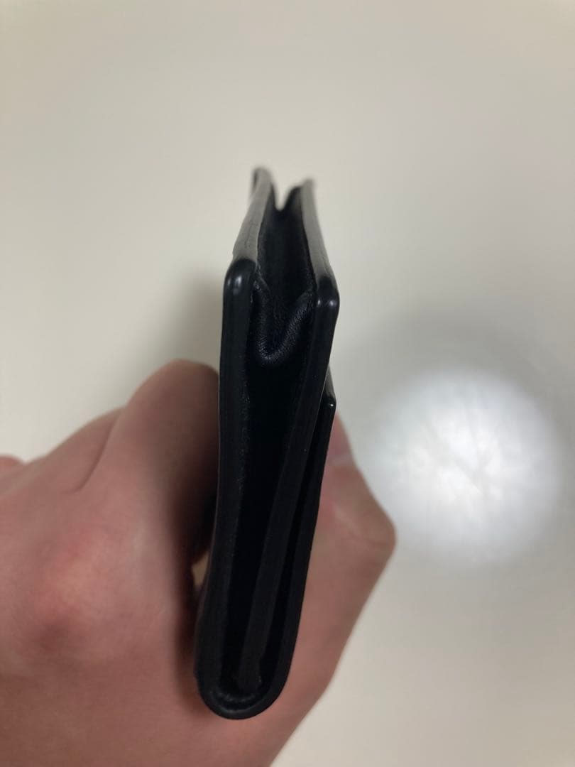 【美品】BOTTEGA VENETA ブラックレザー名刺入れ