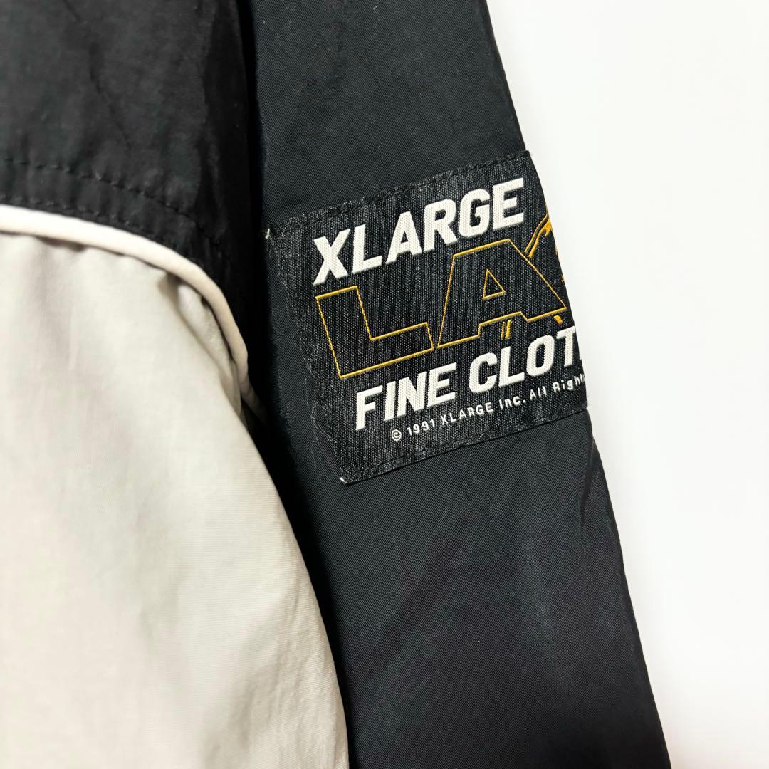 エクストララージ ツートーン ナイロン フーデッド ジャケット ブラック XL