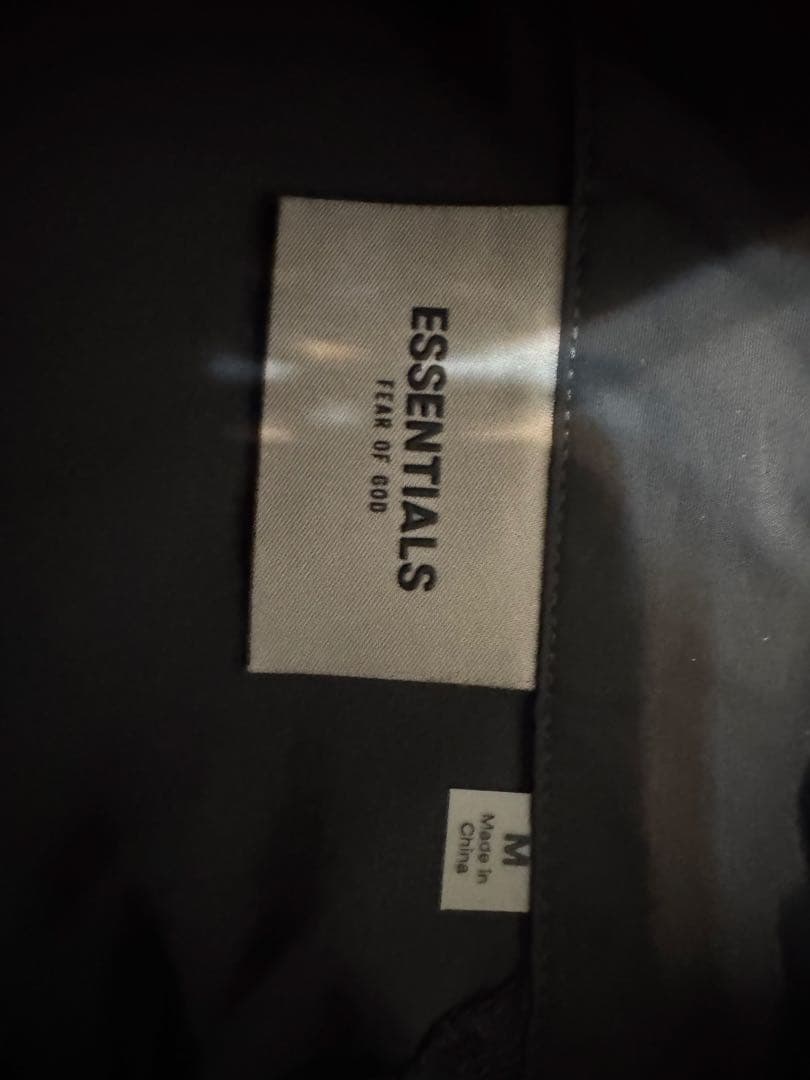 ESSENTIALS ブラック ナイロンジャケット・パンツセット　オーバーサイズ
