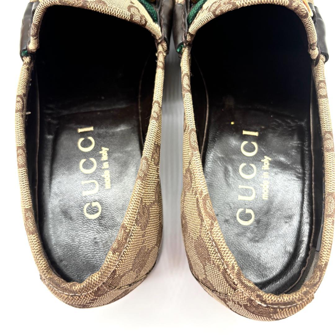 GUCCI ベージュ・ブラウン ドレスシューズ　GG シェリー　ビットホース