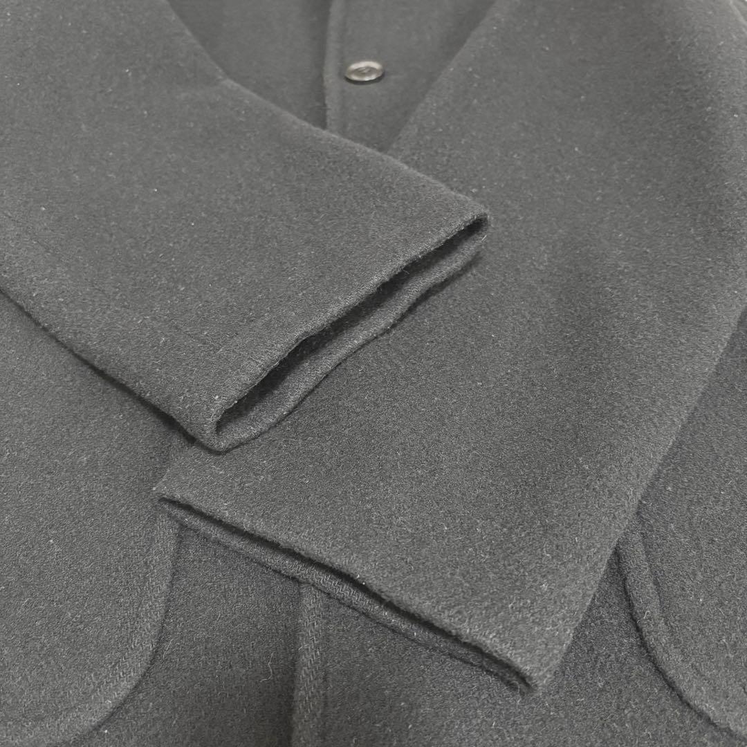 DANTON ダントン　ウールモッサ ノーカラー コート　36 ブラック