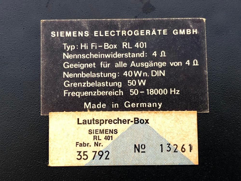 Siemens Hi Fi-Box RL 401 シーメンス スピーカー70's