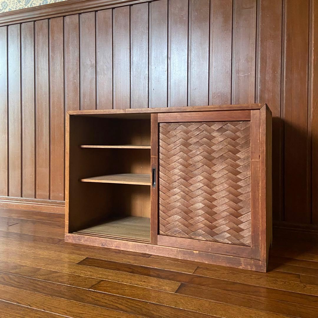mini様✴︎ 網代編み　時代家具　茶道具棚　アンティーク家具　お茶室に　照明