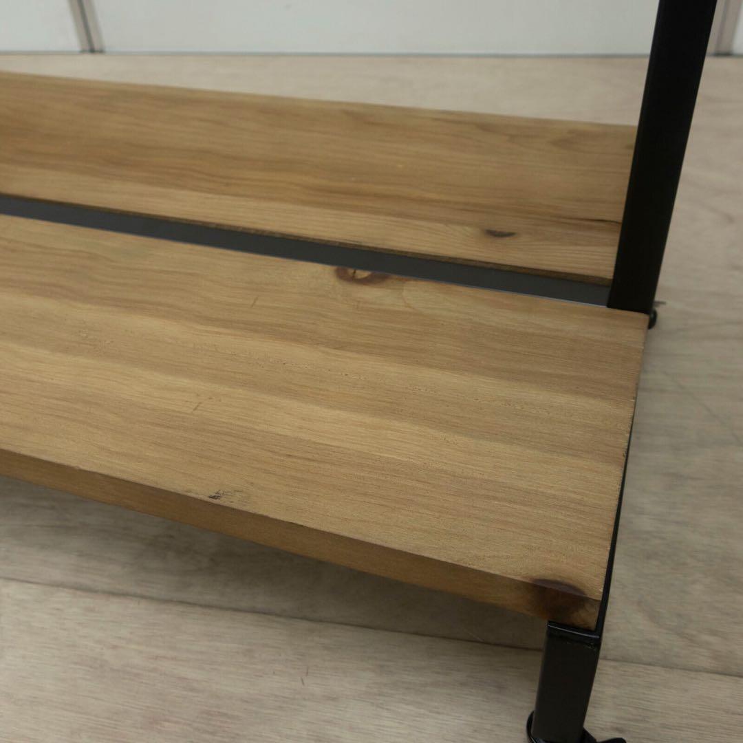 【ブルックリン家具】古材×ブラックスチールフレーム ハンガーラック W90