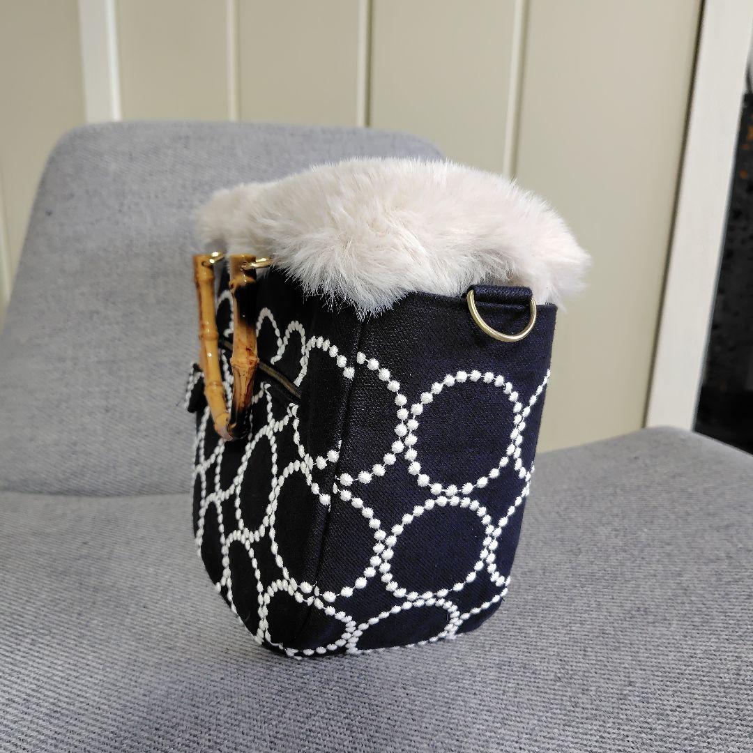 ミナペルホネン　被せファー　ハンドメイドバック