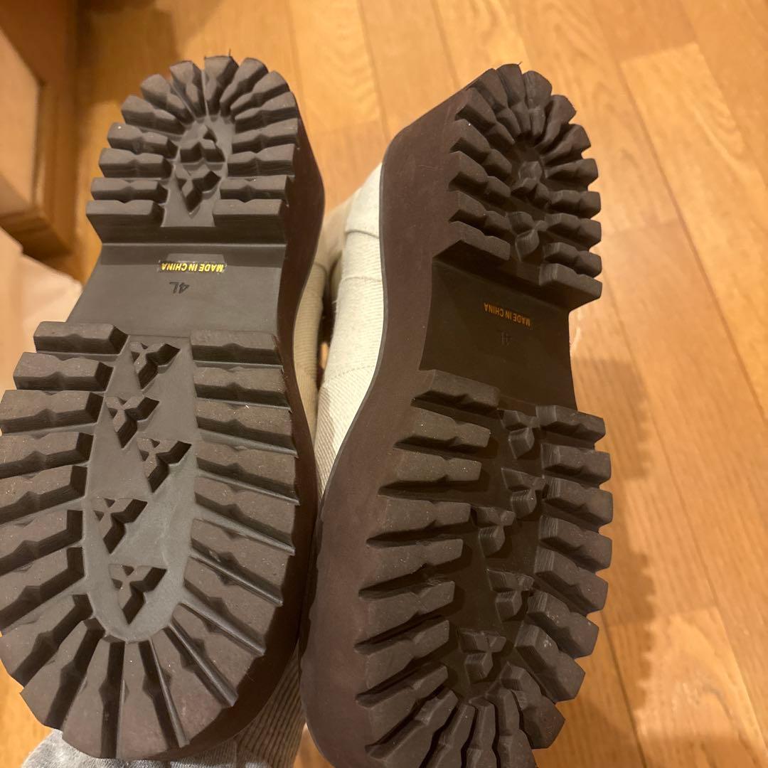 ピンクハウス♡厚底デニム配色ロゴブーツ定価36,800円