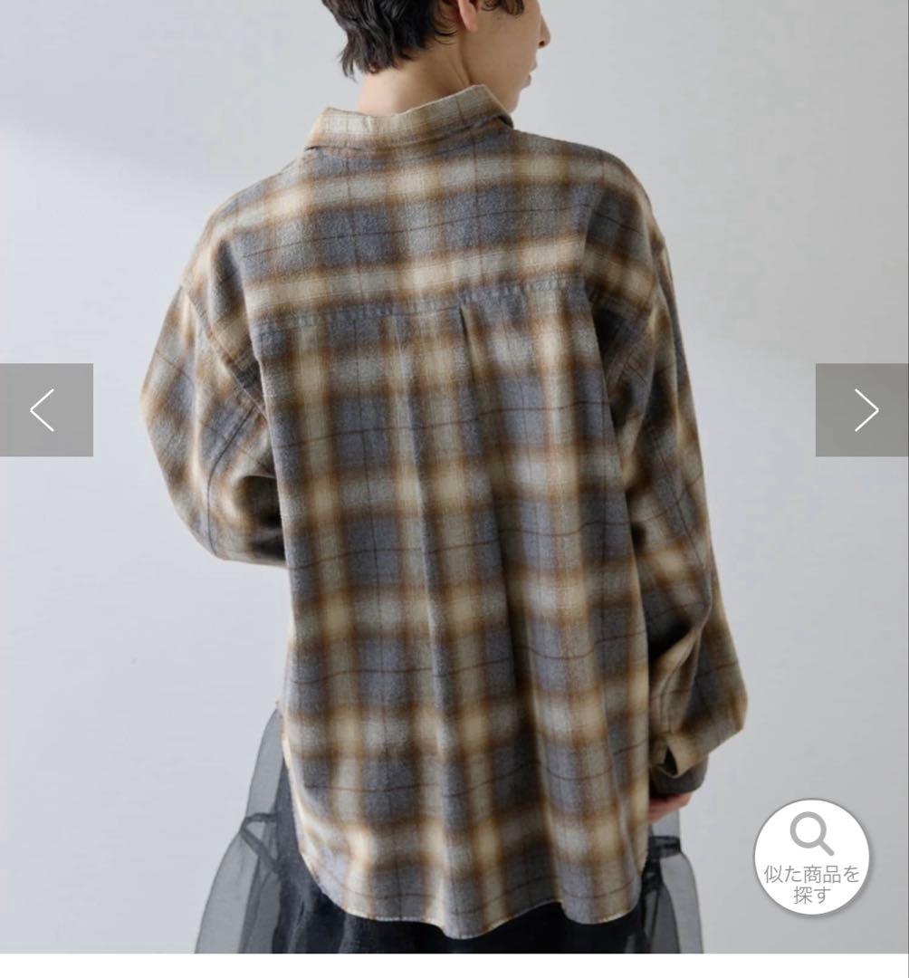 新品タグ付きウィムガゼット　チェックシャツ　グレー