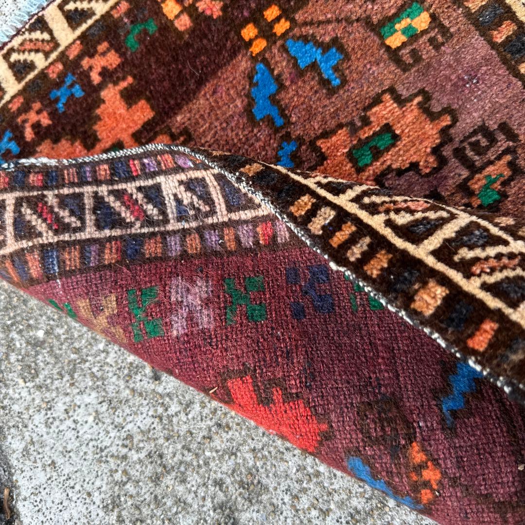 59x44cmトライバルラグ手織り絨毯 ヴィンテージ 手織り絨毯年代トルクメン