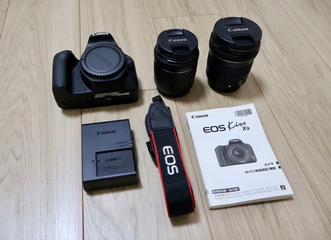 【美品】Canon EOS Kiss X9 標準＋広角レンズキット SDカード付