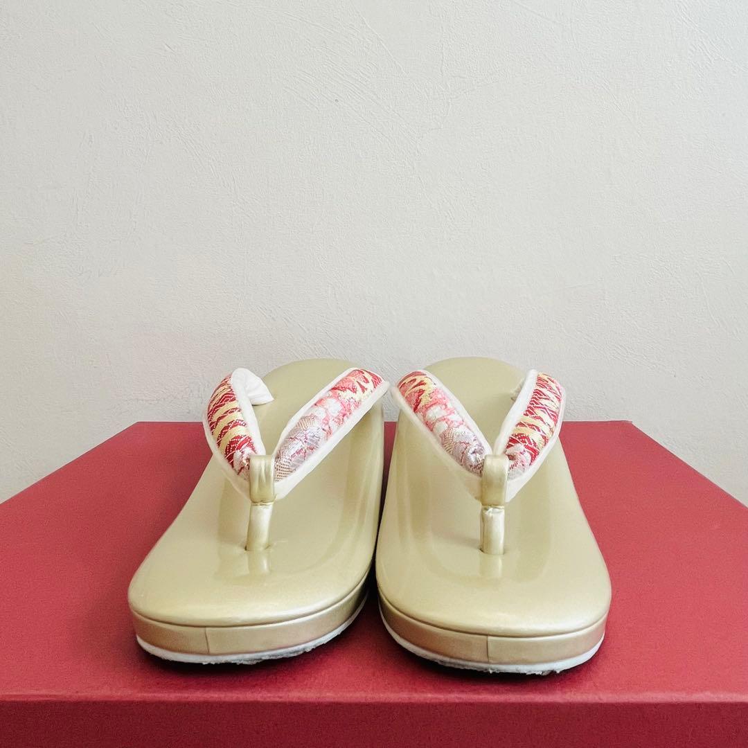 【美品】振袖用バッグ　草履　成人式　振袖　西陣織　正絹　Lサイズ