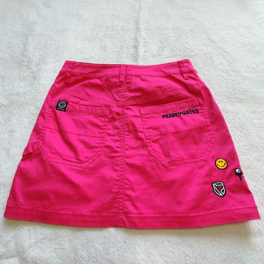 美品　近年　パーリーゲイツ　セットアップ　ニコ　スマイル　スカート ピンク