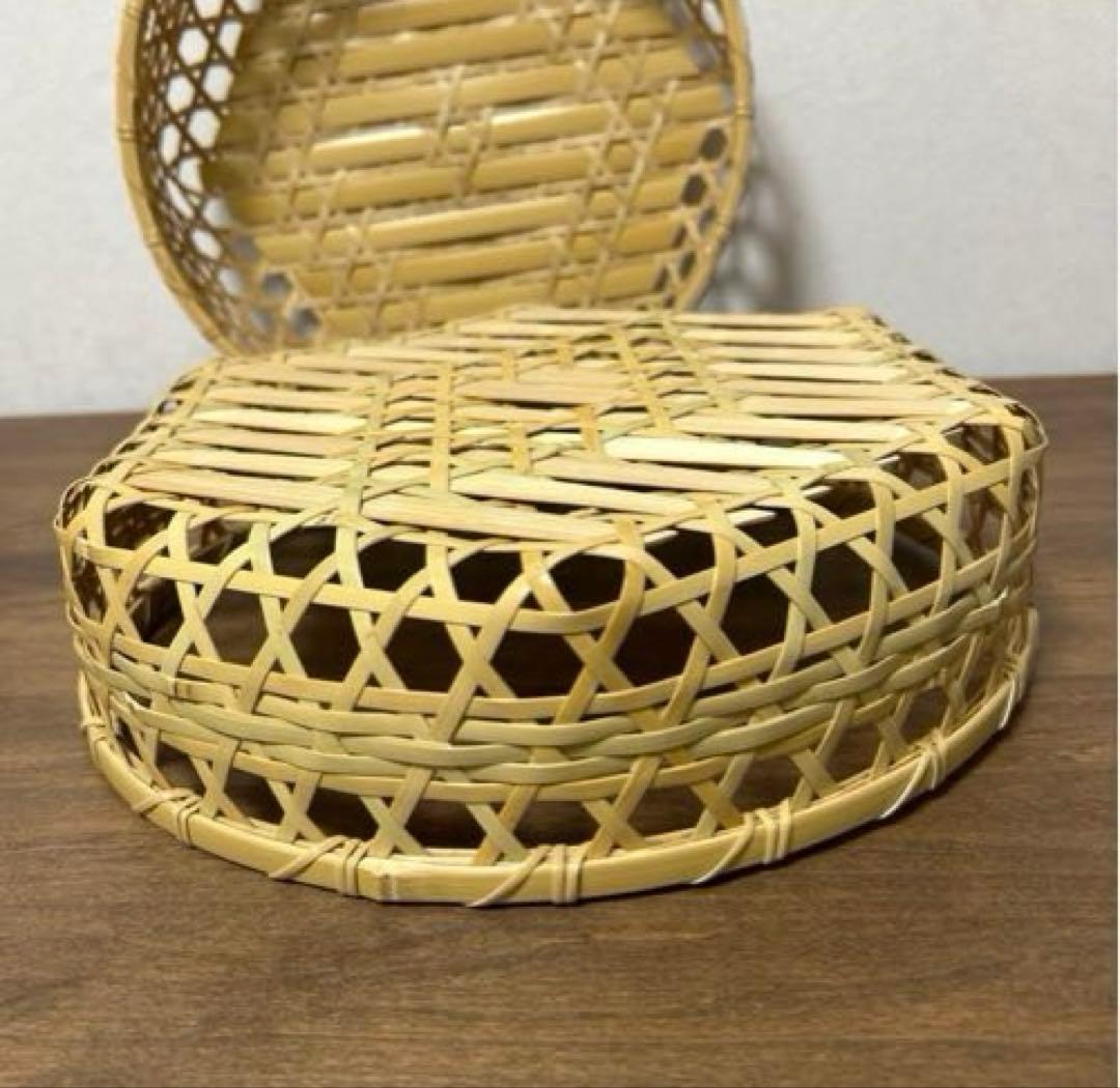 ４点　竹籠　カゴ　六つ目　御膳　水切りカゴ　竹ザル
