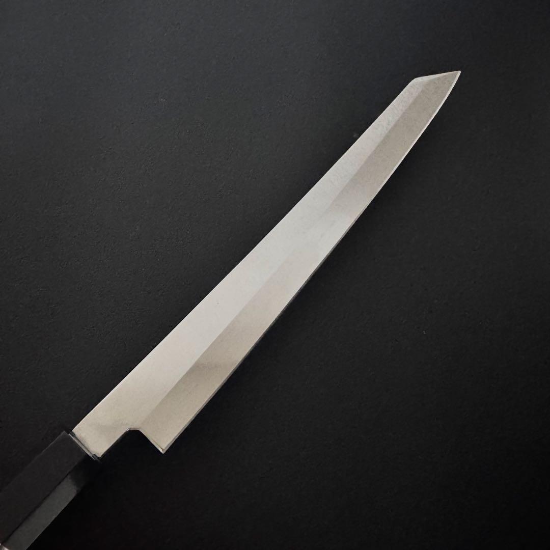 240mm 切付柳刃包丁 鏡面　黒檀黒水牛八角柄 刺身包丁 全鋼