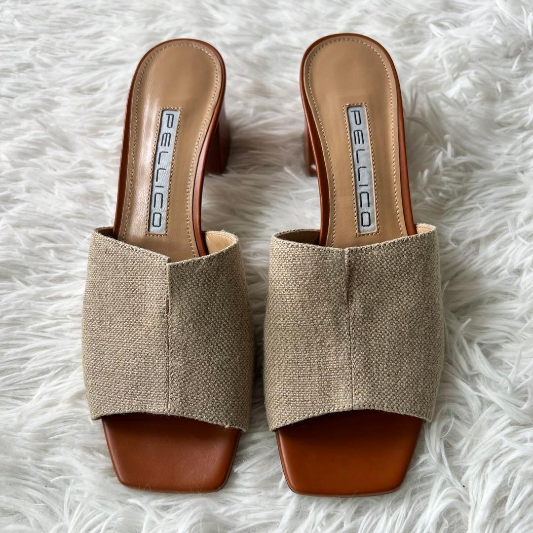 ✨大政絢さん着用✨ 美品 PELLICO リネン ミュール イタリア製 雑誌掲載