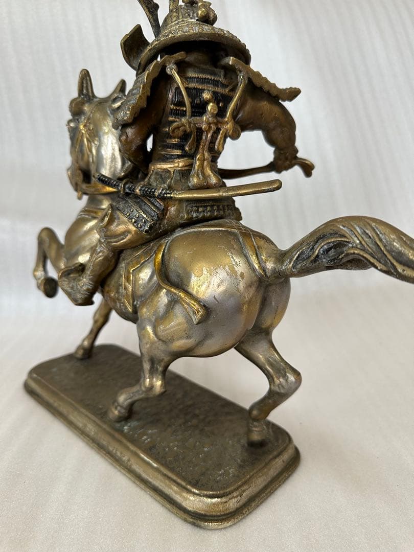大楠公像 楠木正成 騎馬 武者像 銅製 重さ約5.1kg 高さ約33cm