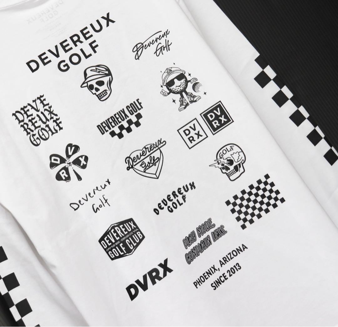 《デヴァローゴルフ》未使用 ロゴアソート チェッカーモックネックシャツ M