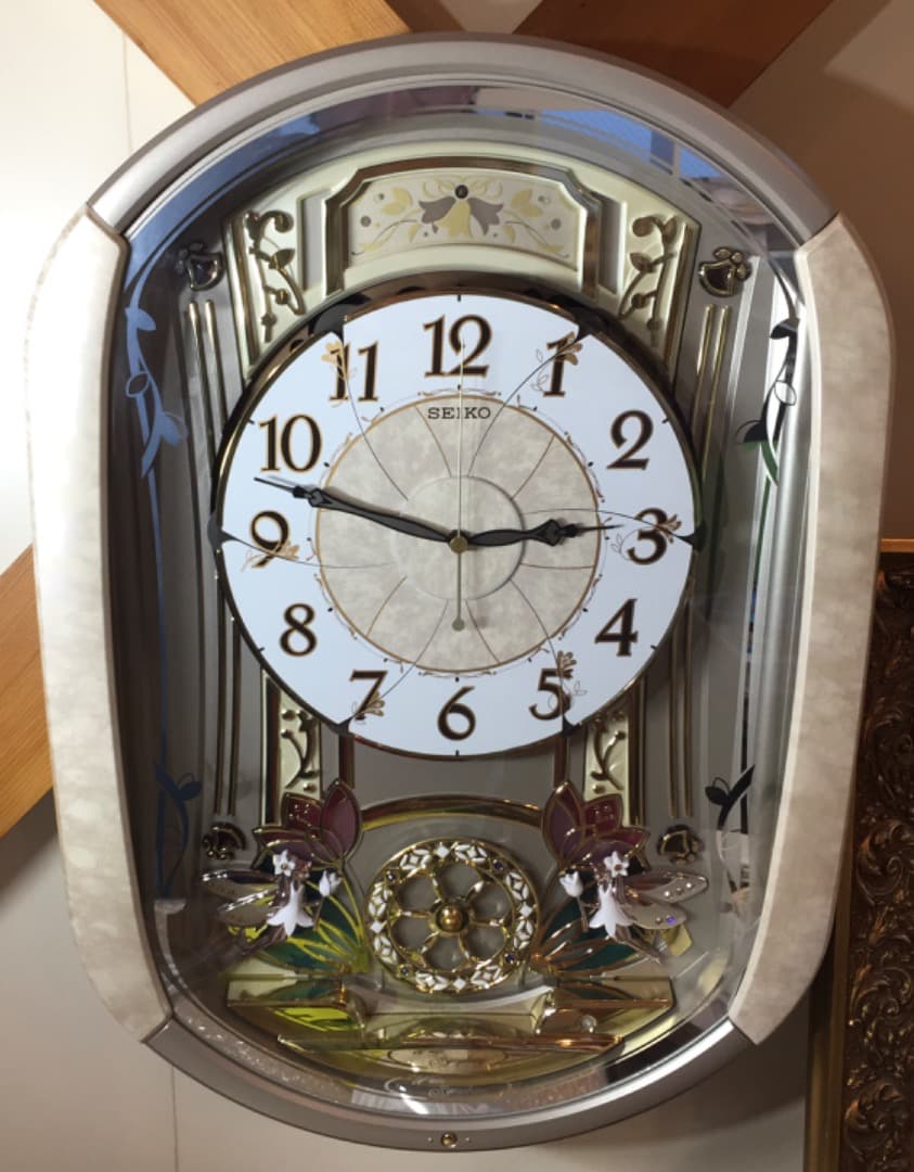 ○[超美品] セイコー ウェーブシンフォニー 電波からくり掛け時計 RE567G