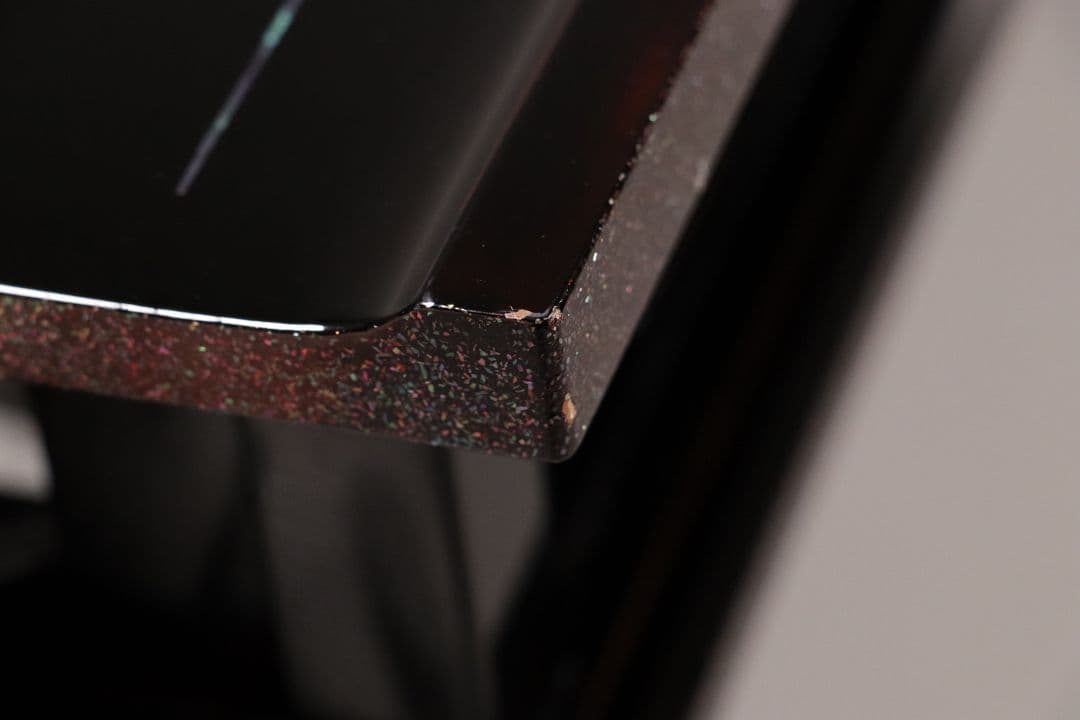 加賀蒔絵師 小松芳光作 松紋様 金蒔絵 螺鈿 黒塗卓 共箱 平卓 花台 M960