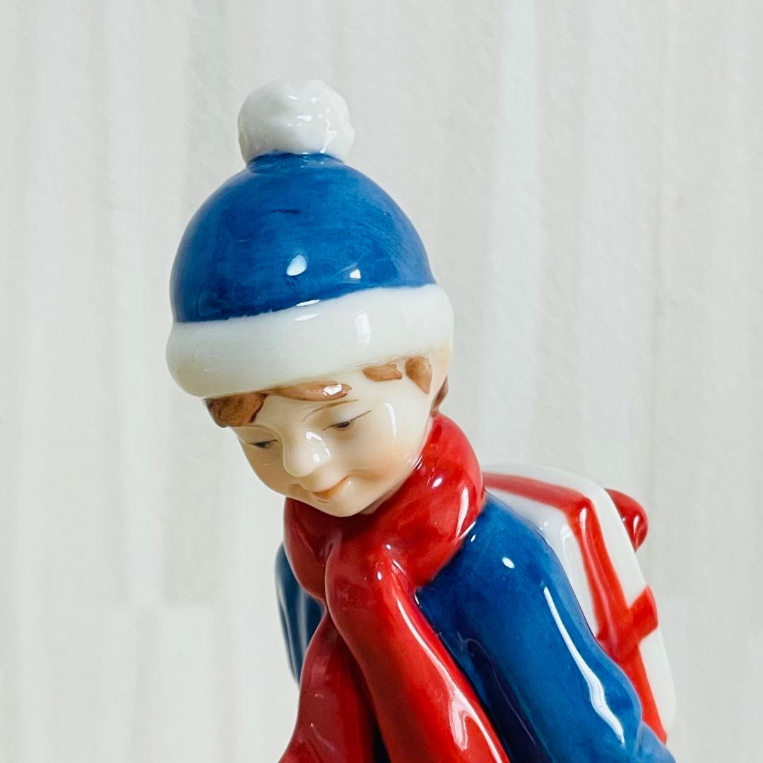 ロイヤルコペンハーゲン 2003年 フィギュリン 少年と犬 少女とそり ペア