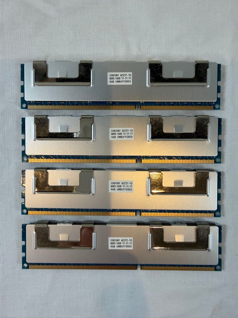 CENTURY MICRO製メモリDDR3-1600 4GB×4 4枚組 16G