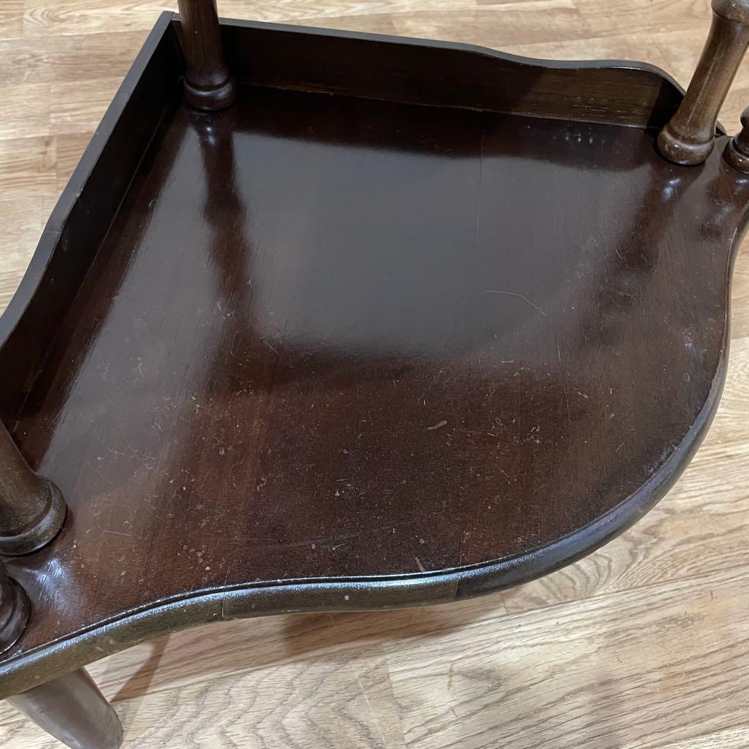 【レア】アンティーク　木製　コーナーラック　飾り棚　ビンテージ　収納　3段