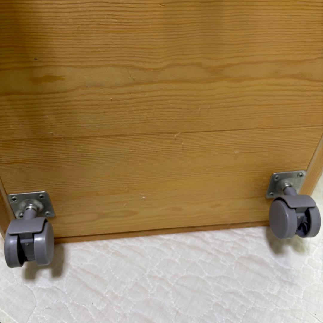 【廃盤】無印良品　パイン材　キャビネット　サイドチェスト　収納　キャスター付き