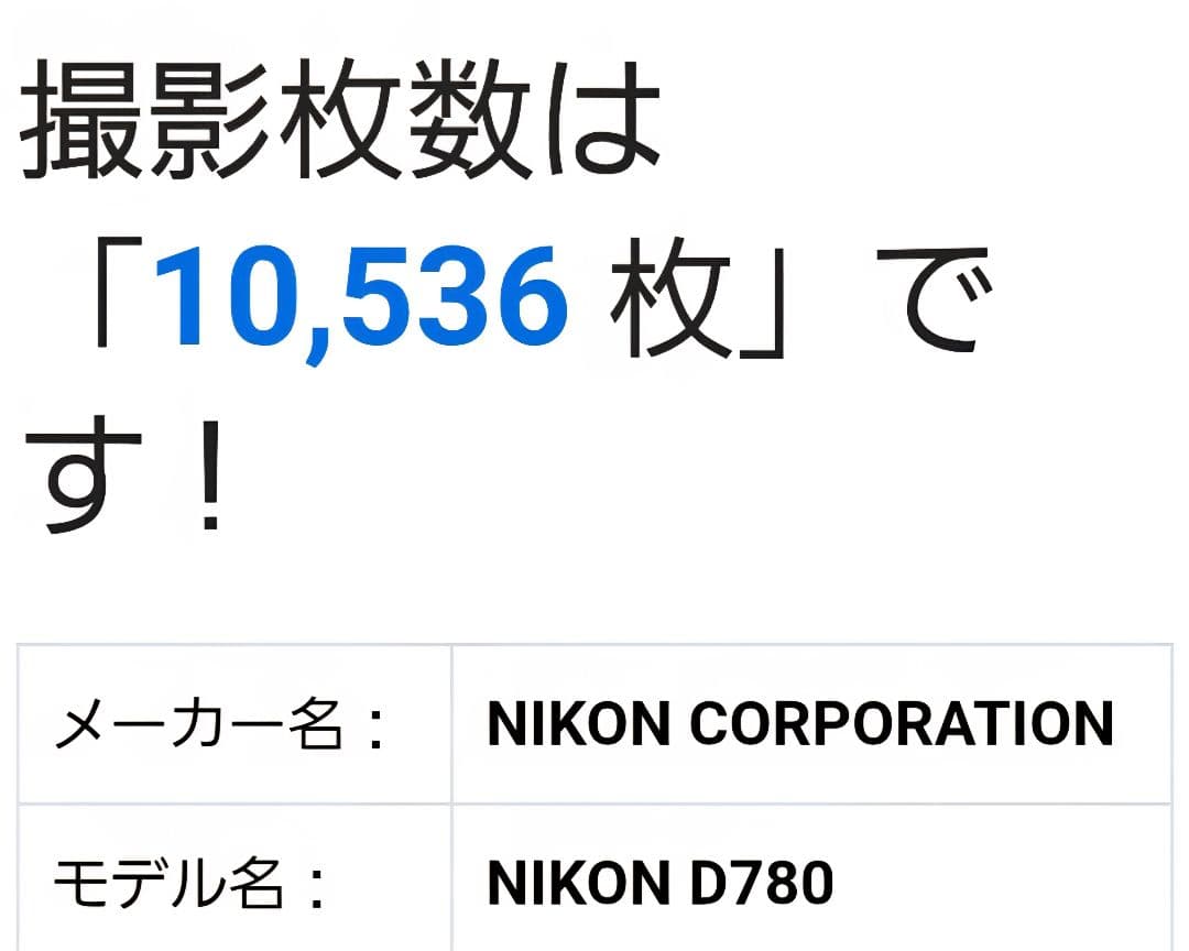 Nikon D780 本体 美品 一眼レフ 現行最新機種
