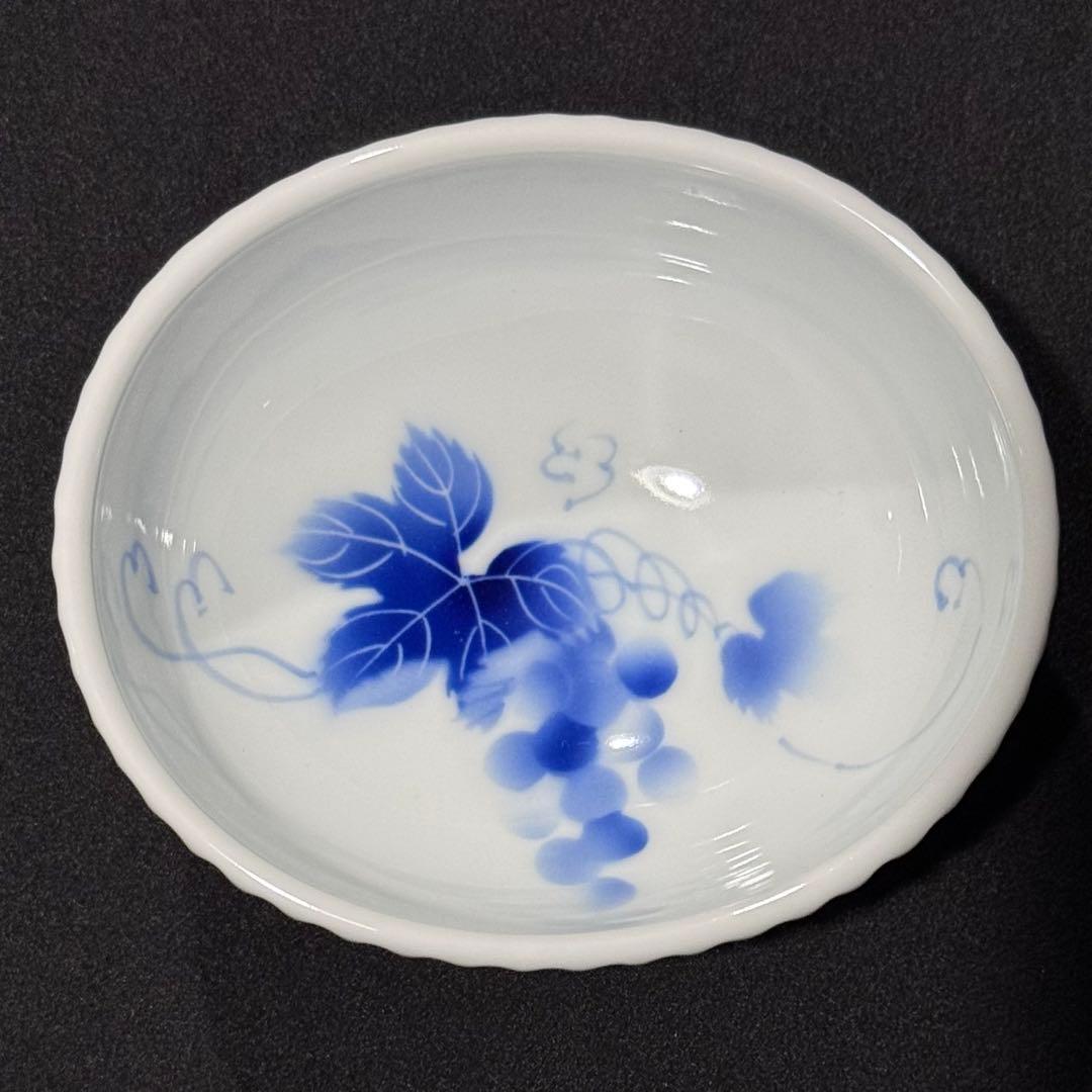深川製磁　ブルーワイナリー　角大皿（一房　二房）　ペア　小付　葡萄