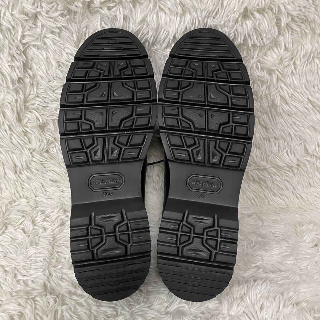 未使用　texcy luxe 革靴　チロリアンシューズ　ビジネス　冠婚葬祭　黒