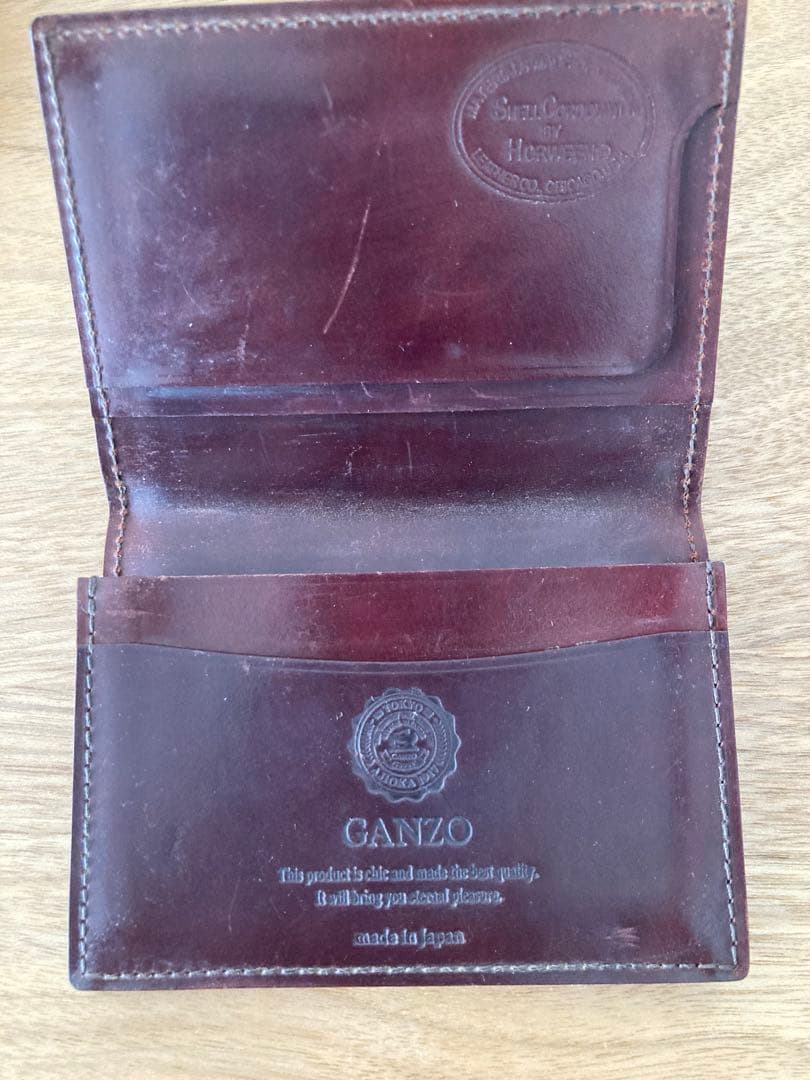 【もちzo】GANZO ホーウィンシェルコードバン 名刺入れ バーガンディ