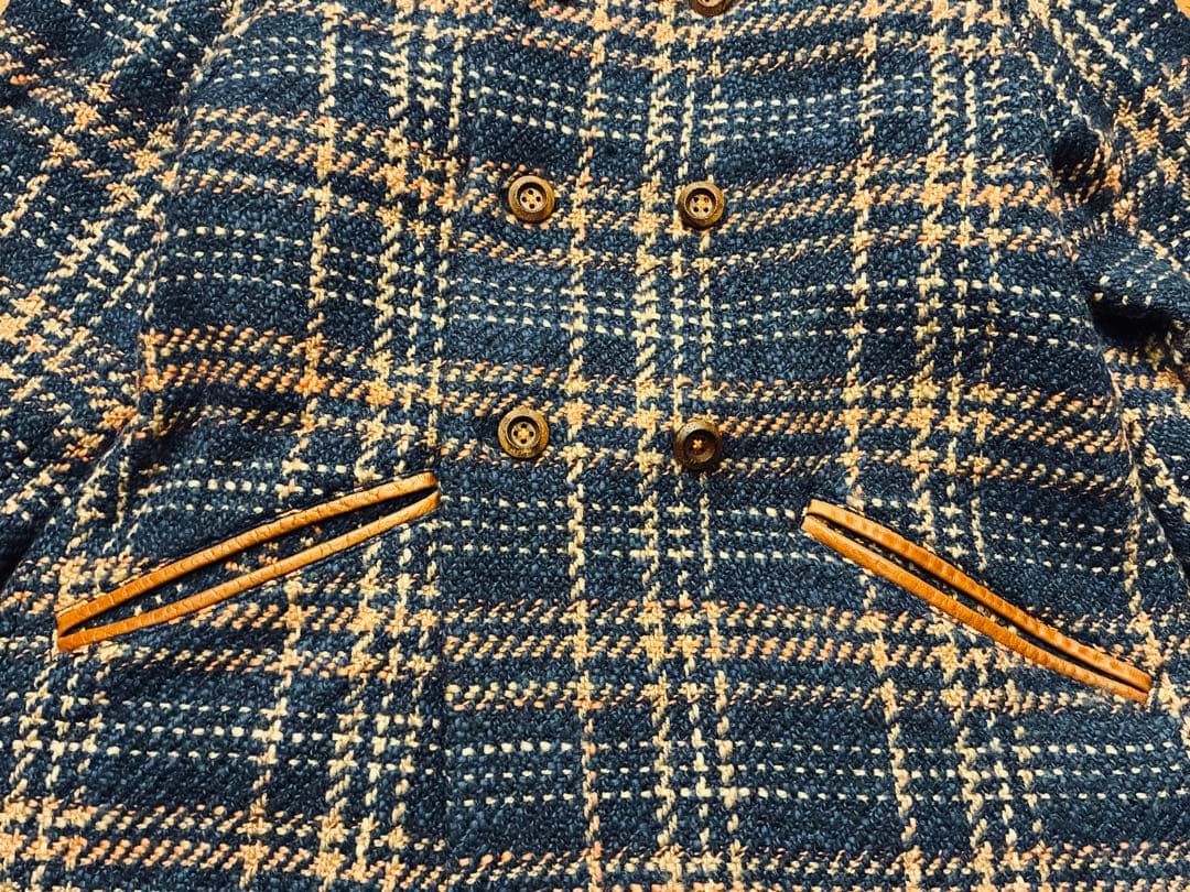 高級　VM　ヴーム　ダブルブレスト フード付き コート　パーカー　レザー　S