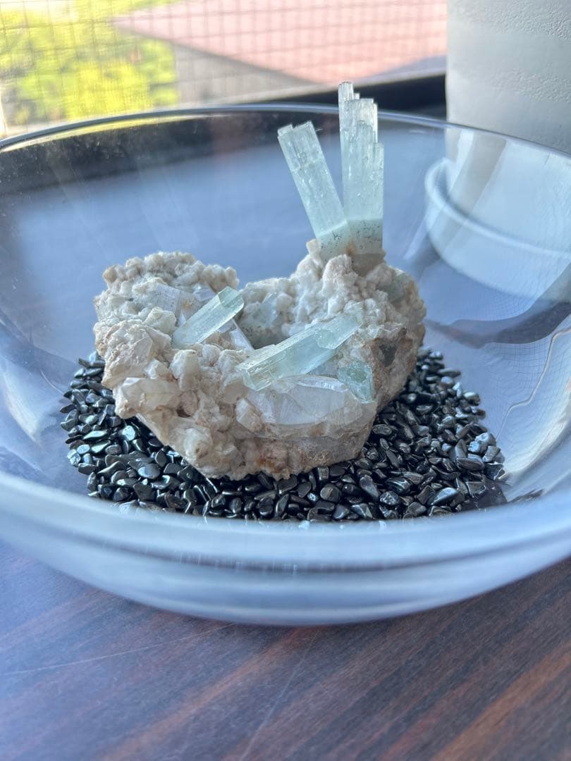 【雲母アクアマリン】世界に一つ！天然石　原石　雲母つき