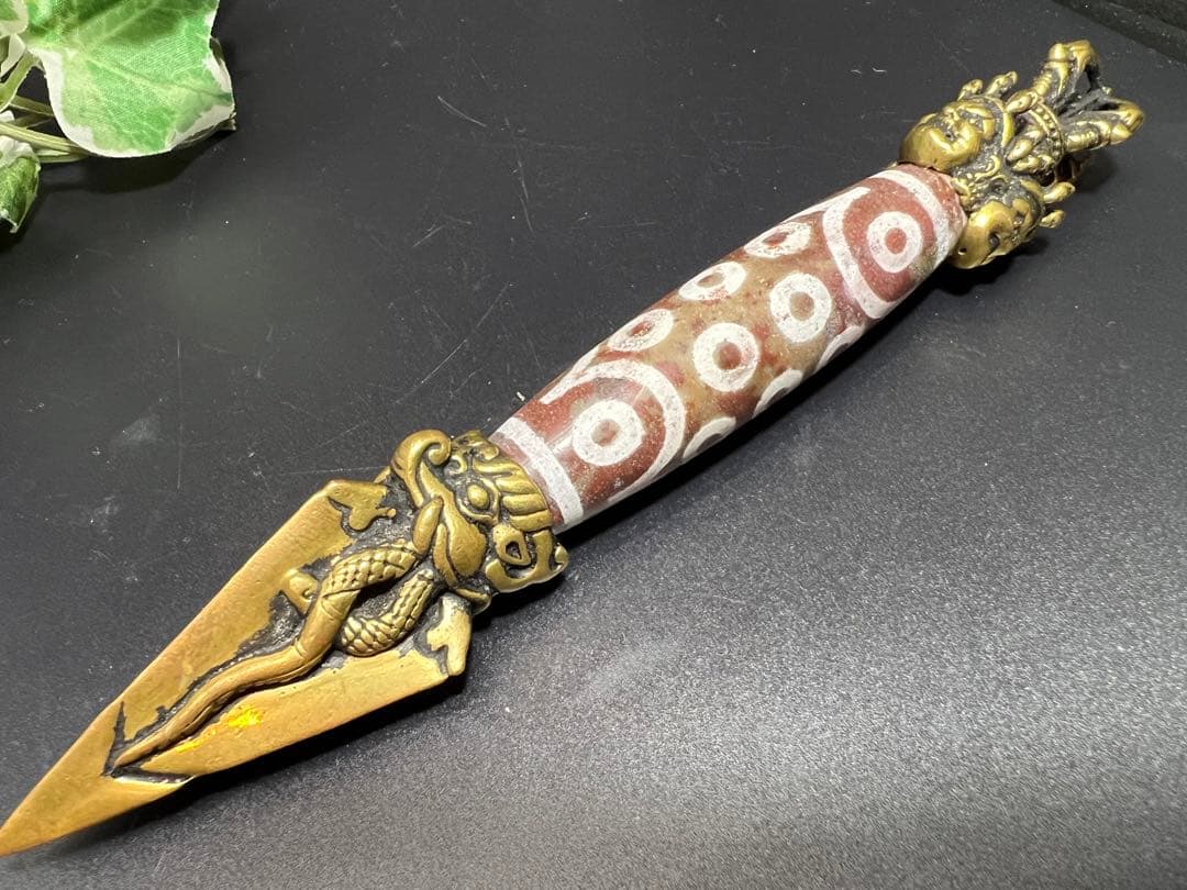 21眼天珠密教法器 プルパ　開運魔除け 魔障除き　結界を張る［金剛杭］❣️