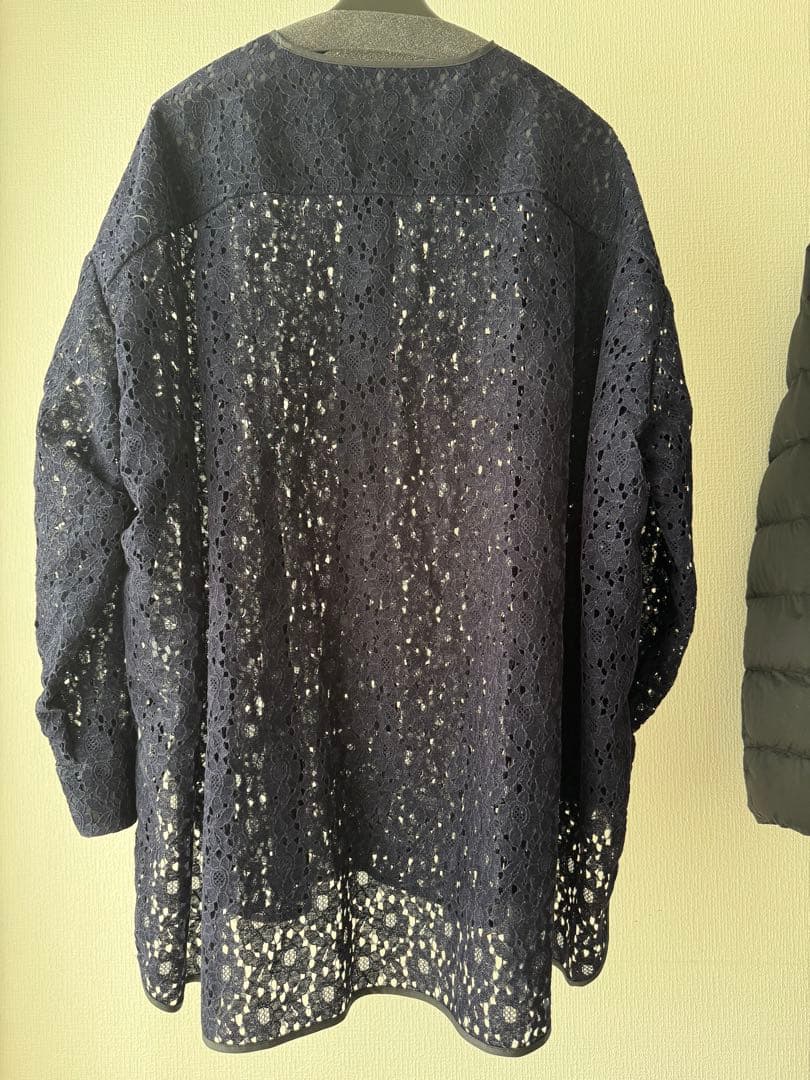 yori ヨリ フロッキーレースシャツ ネイビー