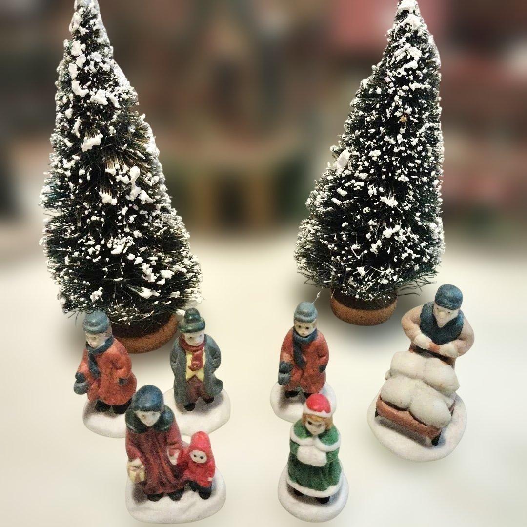 クリスマスヴィレッジ ミニチュアハウス 陶器 ランプ 15点セット